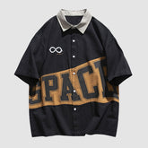 Kontrast-Patchwork-Hemd